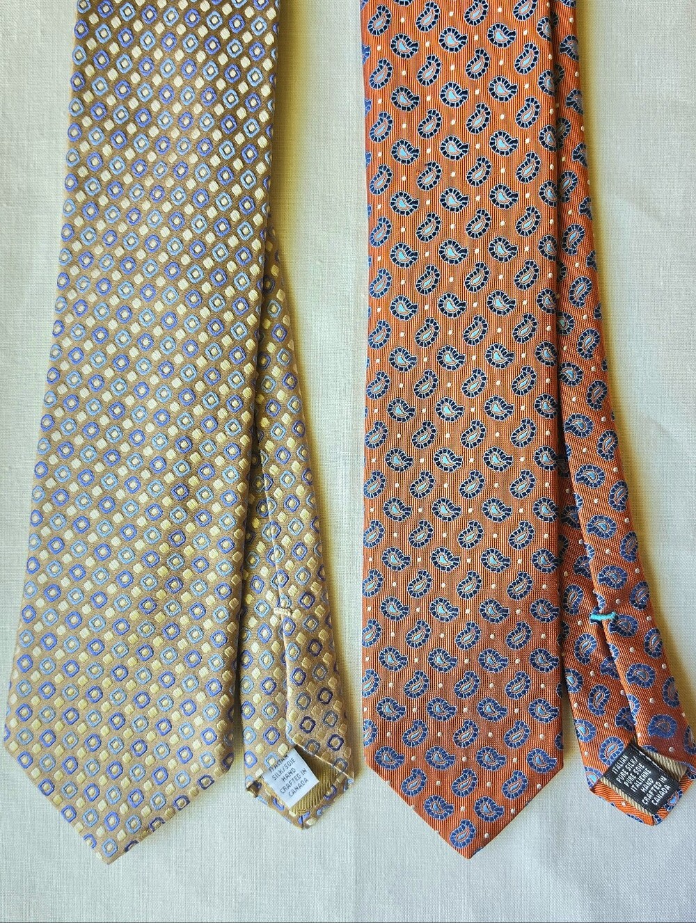 Lot of 2 DION Collection Men's  100% Italian Silk  Necktie CANADA Designer